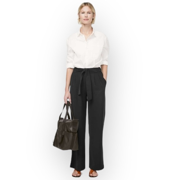Lululemon Noir Black Wide Leg Tie Waist Pants Size 4 - Picture 1 of 10